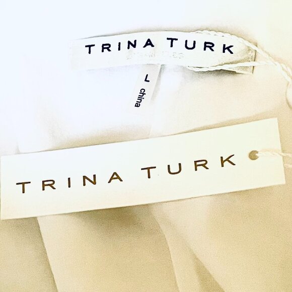 Trina Turk Twin Falls Sleeveless Ruffled Top in White (L) New with Tag - Picture 10 of 11
